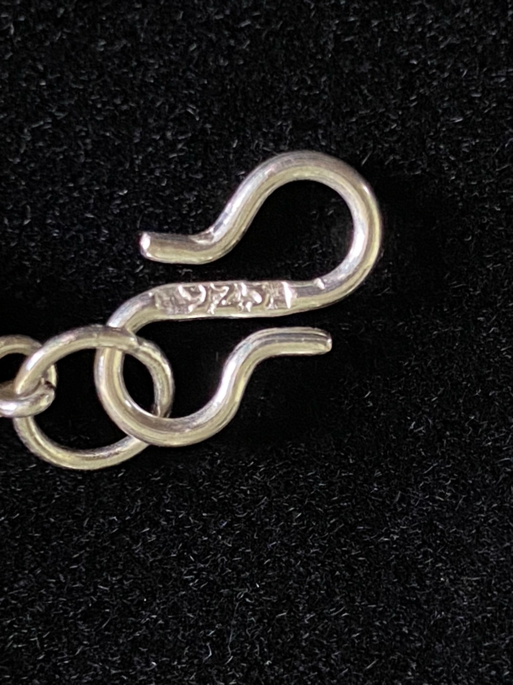 Sterling Silver Moonstone Link Bracelet with hook closure - Picture 5 of 5
